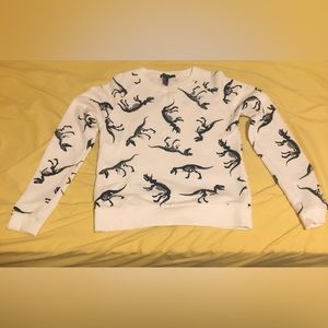 Forever 21 Dinosaur Skeleton Fossil Terrycloth Sweatshirt